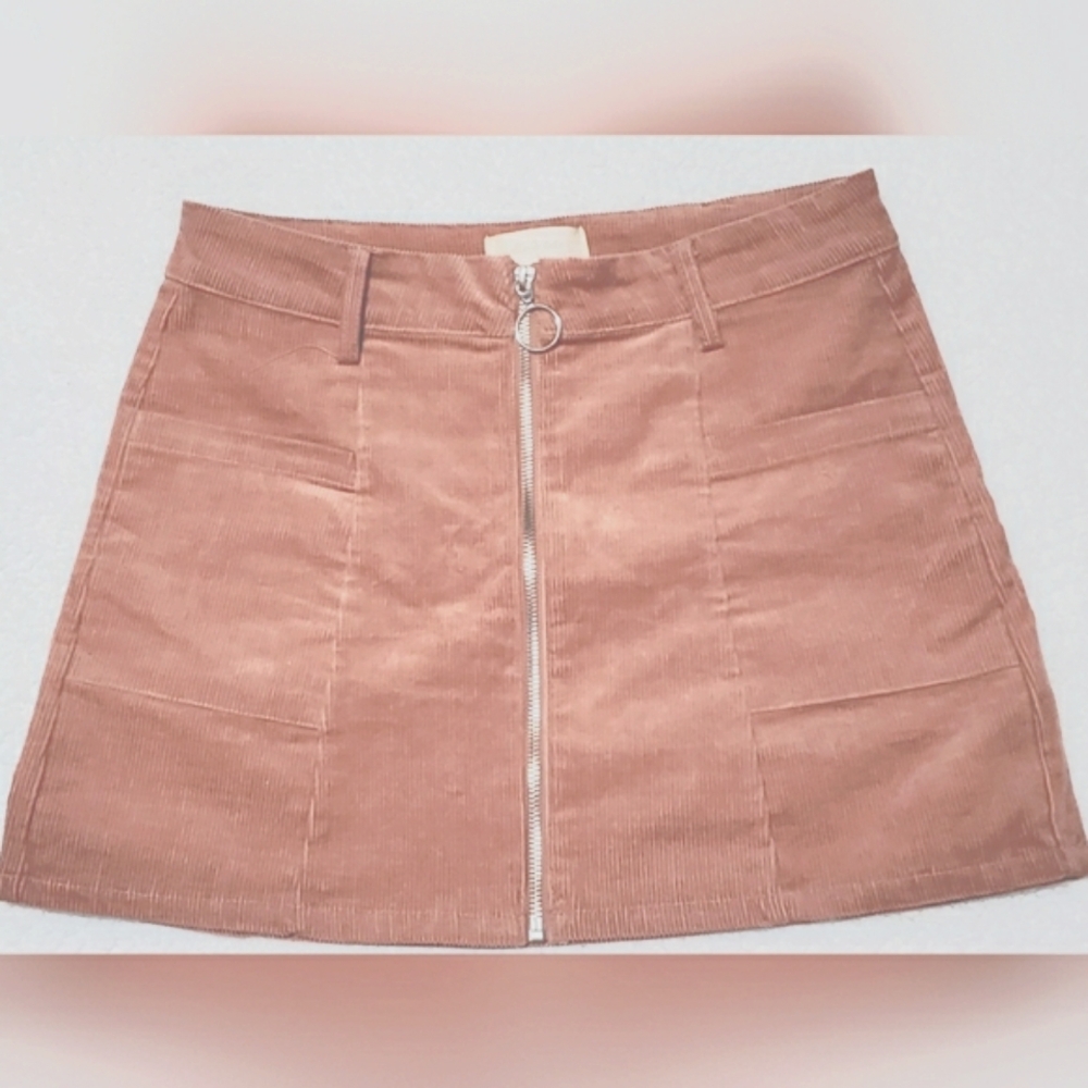 ♦️Altar'd State Corduroy Zipper Mini Skirt - Apricot Color♦️